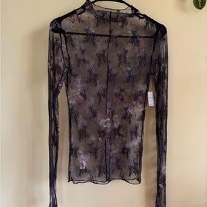 Free People Intimately Floral Long Sleeve Top NWT